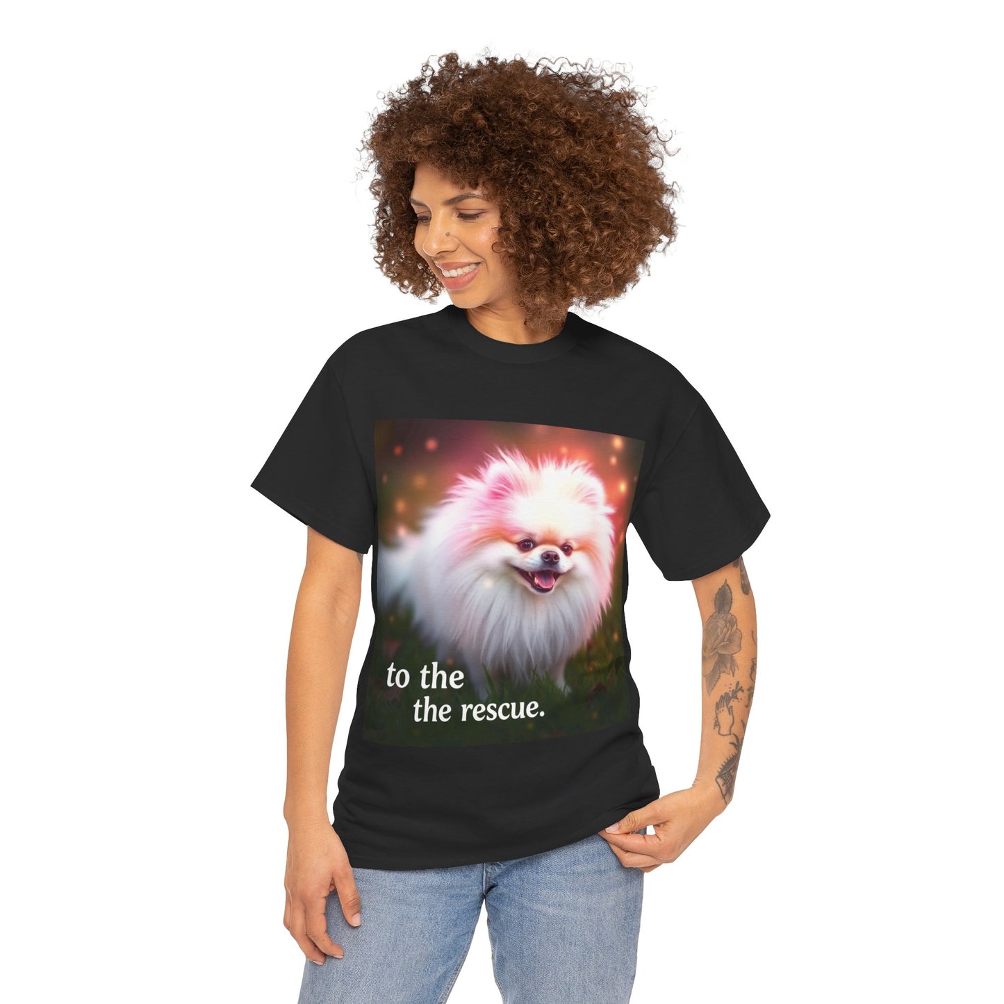 Gorgeous Pink Pomeranian to the Rescue -Exclusive T shirt - Pets Bargains