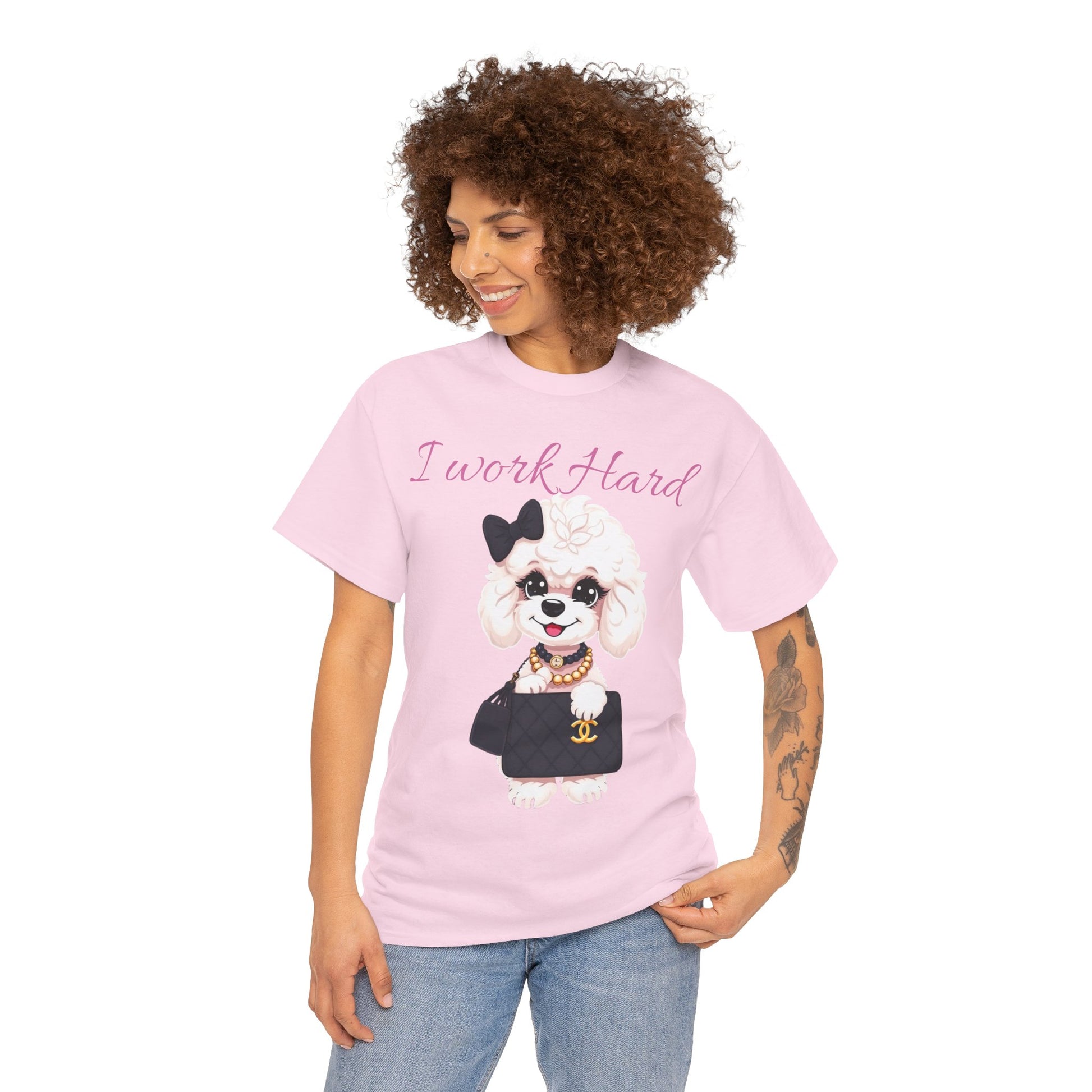 I Work Hard- Fancy Dog T shirt - Pets Bargains