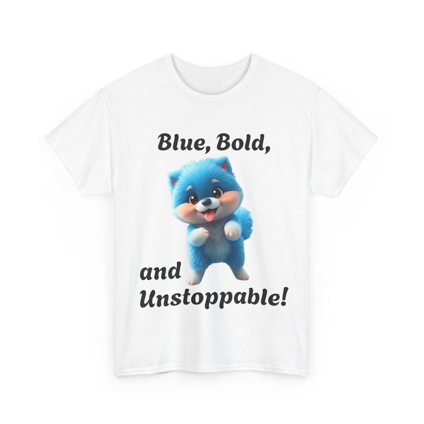 Blue, Bold, and Unstoppable-Pomeranian Dancing Dog T-shirt - Pets Bargains