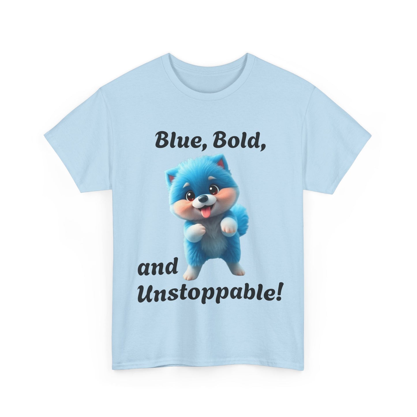 Blue, Bold, and Unstoppable-Pomeranian Dancing Dog T-shirt - Pets Bargains