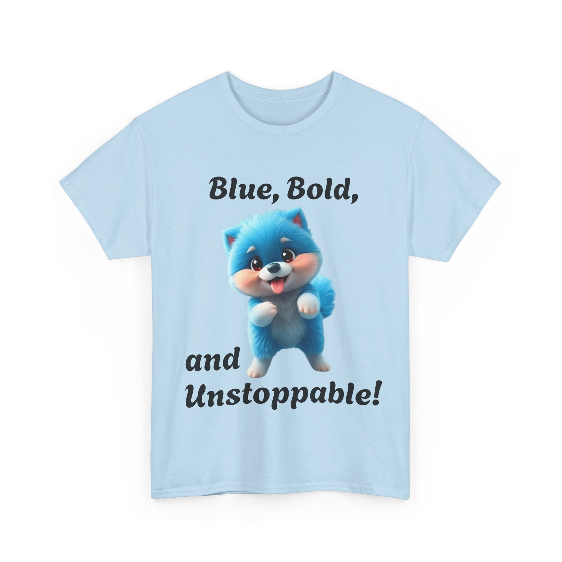 Blue, Bold, and Unstoppable-Pomeranian Dancing Dog T-shirt - Pets Bargains