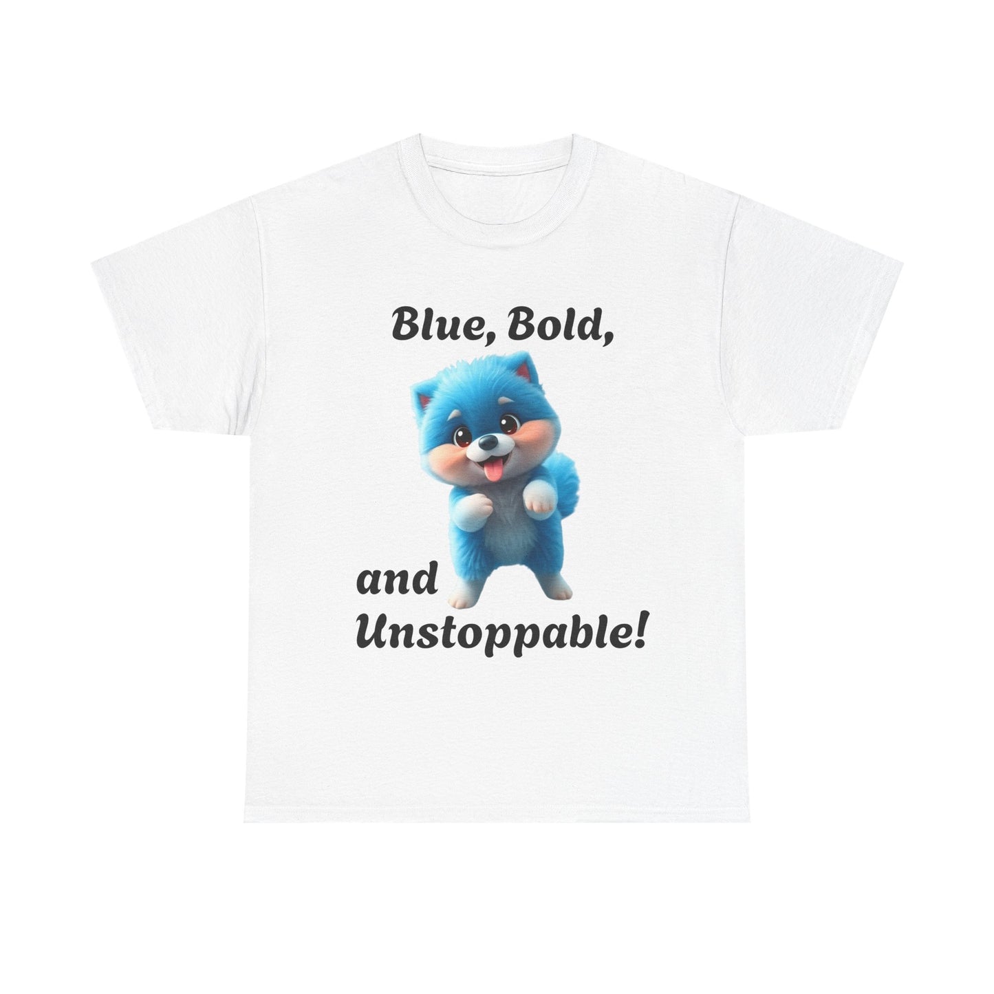 Blue, Bold, and Unstoppable-Pomeranian Dancing Dog T-shirt - Pets Bargains