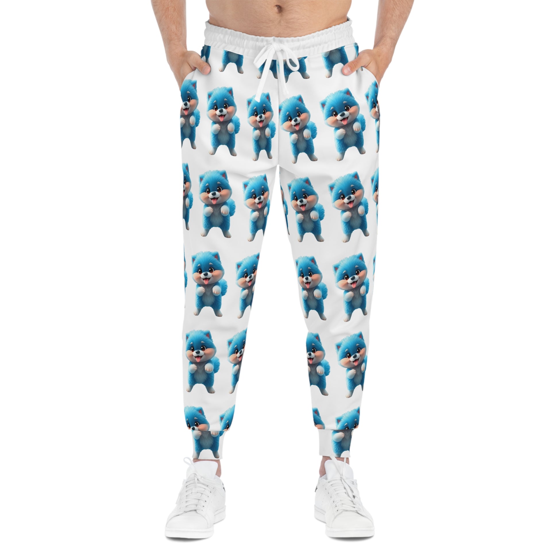 Exclusive-Blue Dancing Pomeranian Dog Athletic Joggers - Pets Bargains