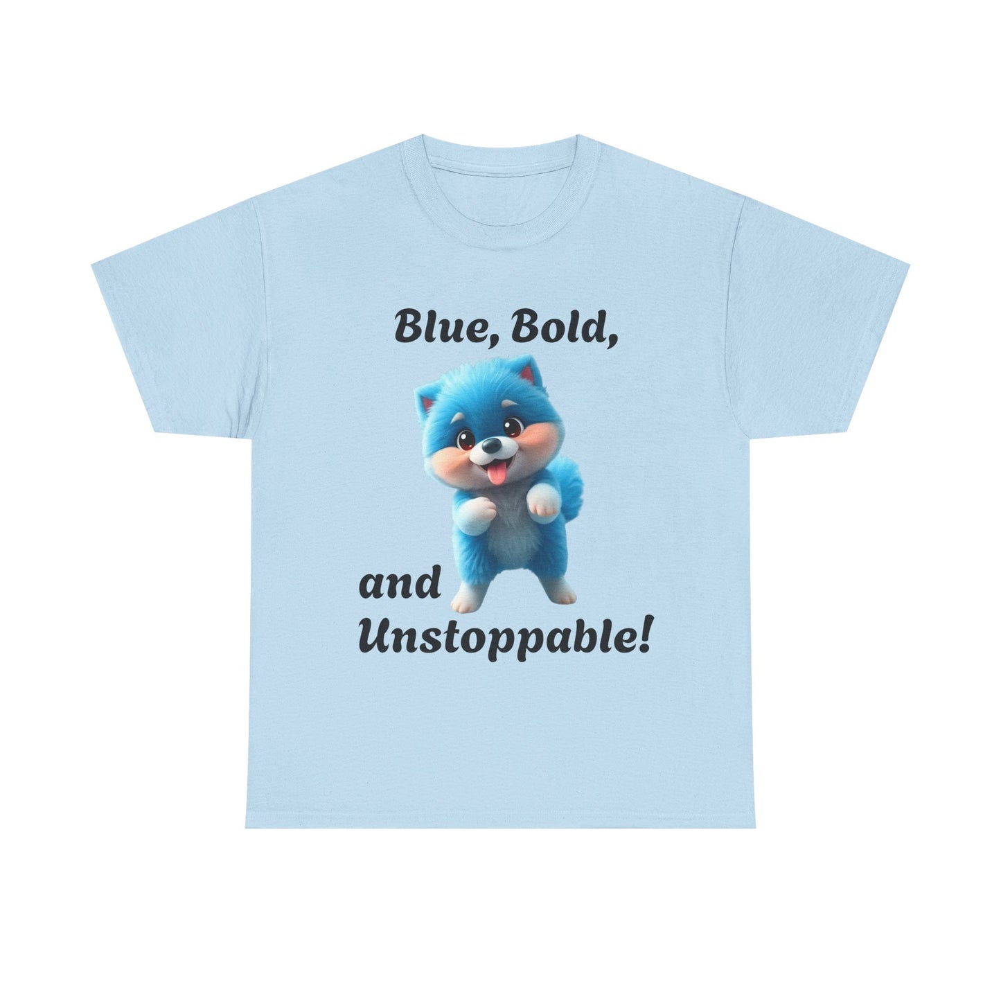 Blue, Bold, and Unstoppable-Pomeranian Dancing Dog T-shirt - Pets Bargains