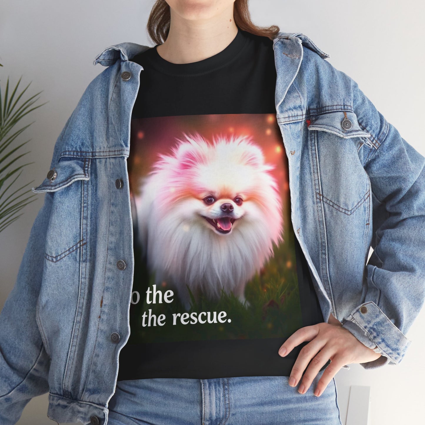 Gorgeous Pink Pomeranian to the Rescue -Exclusive T shirt - Pets Bargains